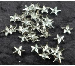 50 Ziernieten Stern 15mm silber
